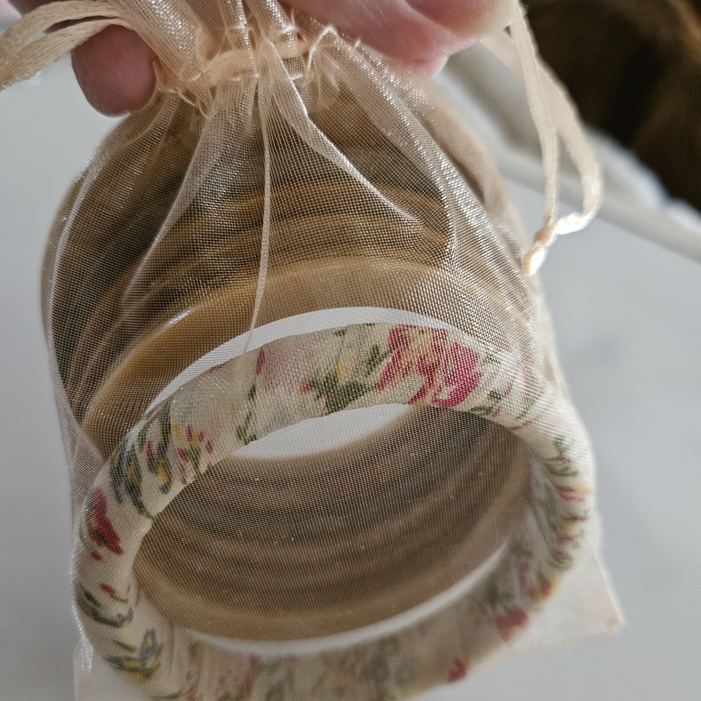 Floral and Tan Bangle Set
